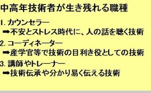 中高年技術者が生き残れる3つの職種、異動、転職時に評価される能力とは